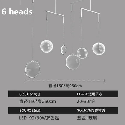 Yuji Okitsu Chandelier LED Round clear glass light replica designer furniture lighting lamp