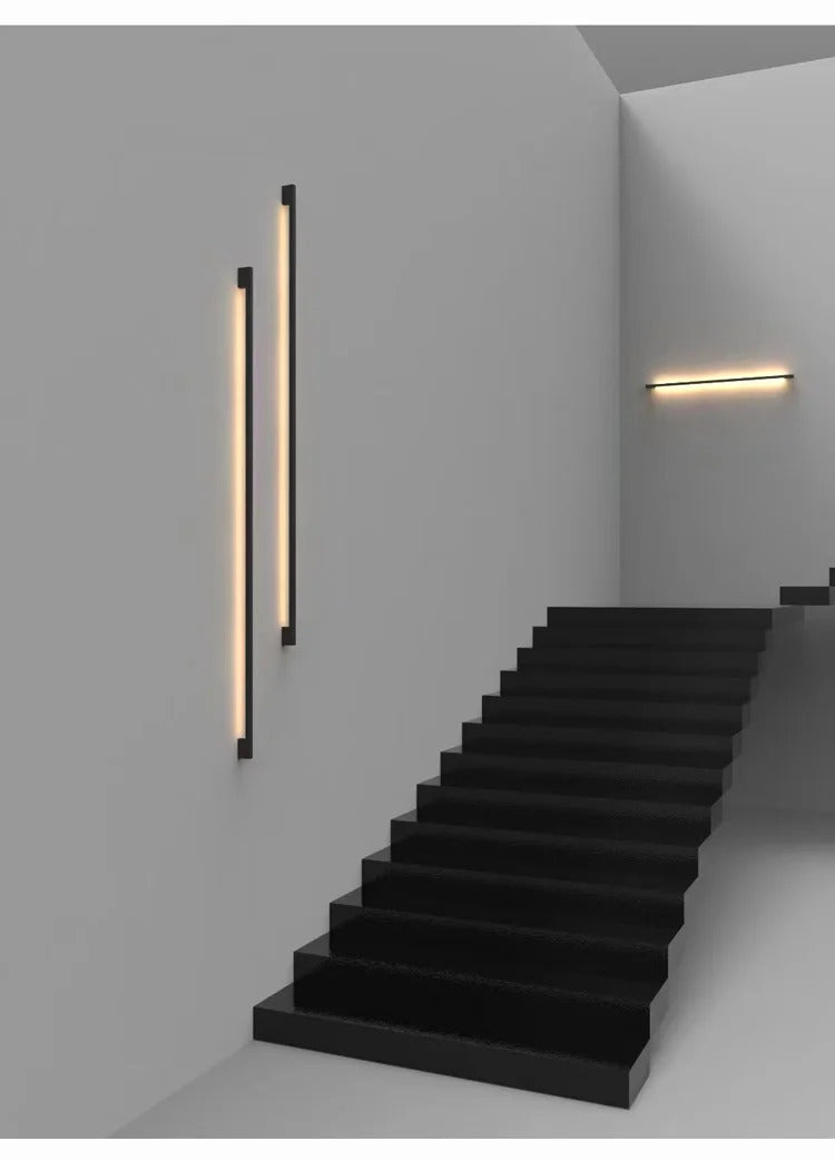 Modern Black Long Strip Wall Lamp Outdoor waterproof Corridor staircase wall light