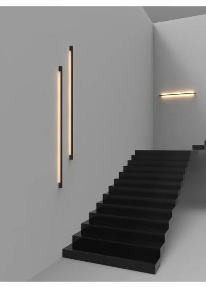 Modern Black Long Strip Wall Lamp Outdoor waterproof Corridor staircase wall light