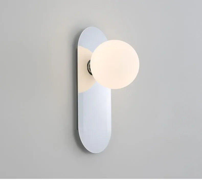 Modern Bauhaus silver small wall lamp Nordic simple bedroom bedside wall light