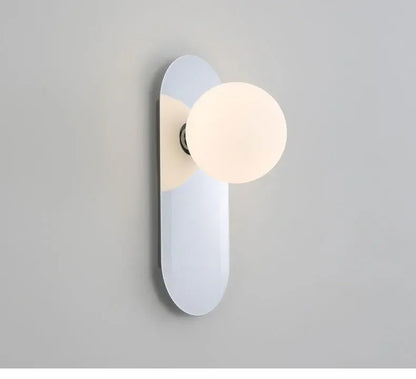 Modern Bauhaus silver small wall lamp Nordic simple bedroom bedside wall light