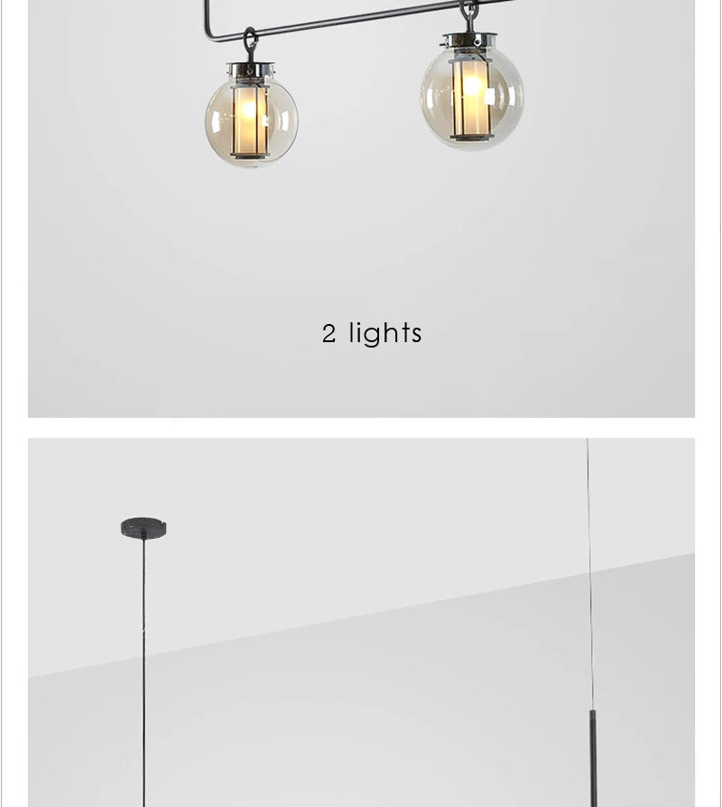 Bai Chandelier Postmodern crossbar design glass ball light