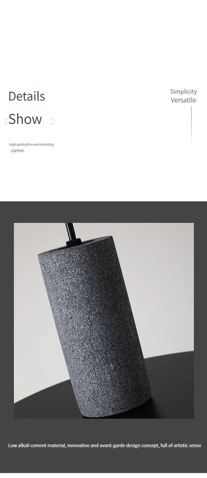 Industrial Concrete Pendant Light Home Decoration Chandelier Fixture Iron Shade Cement Hanging Lamp