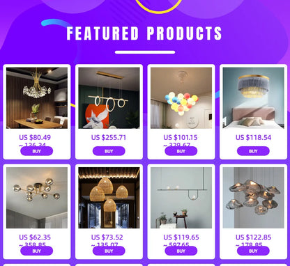 Modern geometric pendant light Led Home suspension metal