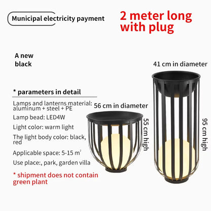 Outdoor Waterproof Lawn Lamps Solar Courtyard Balcony Garden Plant Flowerpot LED lamp