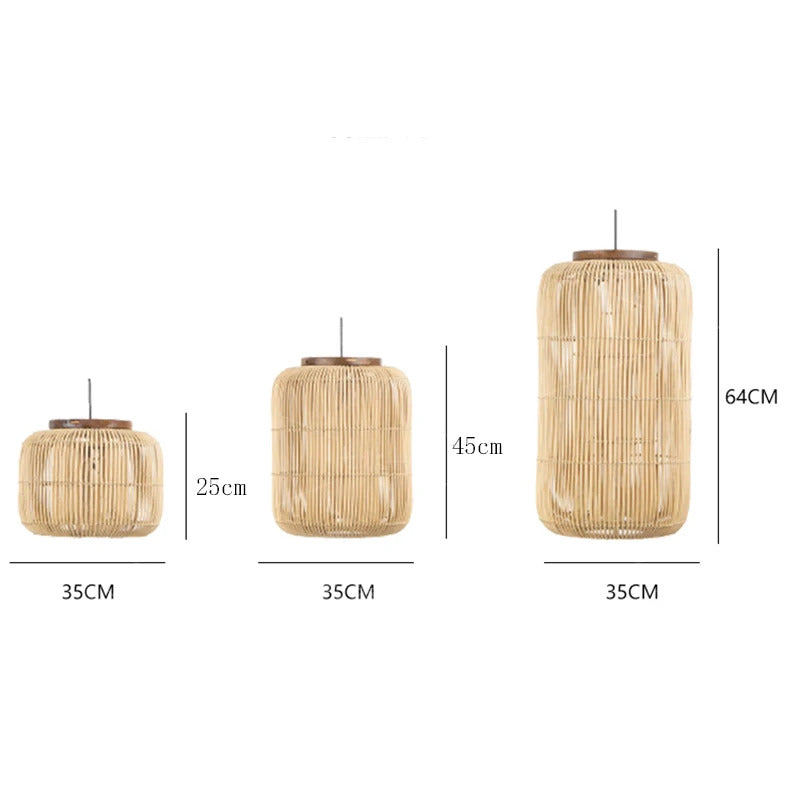 Rattan pendant light vintage Wabi-sabi Lights