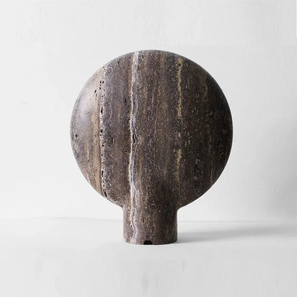 creative living room brown luxury dark travertine rock minimalist Nordic bedroom home decor LED modern resin table lamp