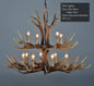 Retro Antler Chandelier Lighting Resin Deer Horn Pendant Lamp