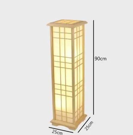 Japanese wooden floor lamp LED Wabi Sabi minimalist Square Wood Made standing lamp