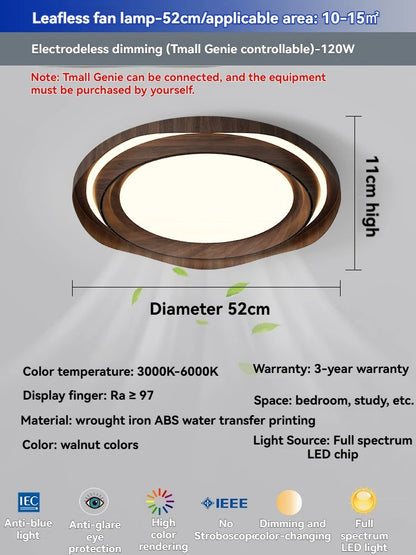 Modern Bladeless Ceiling Lamp Fan Living Room Silent Air Circulation Fan