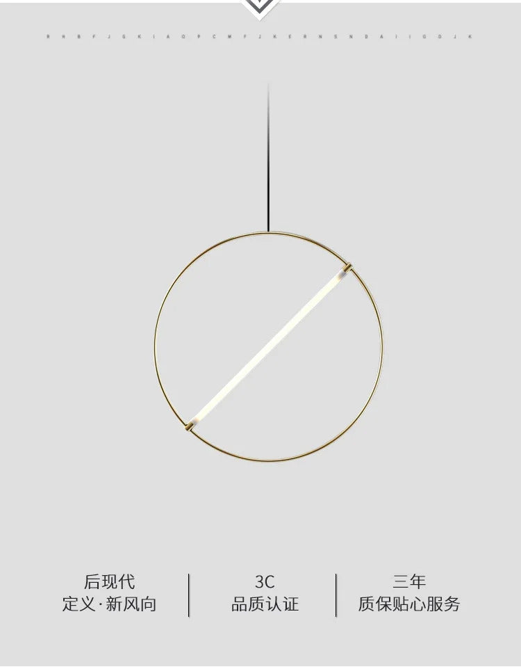 Round Suspension lamp Post-modern ring pendant light