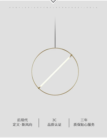 Round Suspension lamp Post-modern ring pendant light