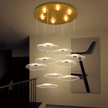 Lotus Leaf Design Acrylic Lustrous Modern Chandelier flower chandelier