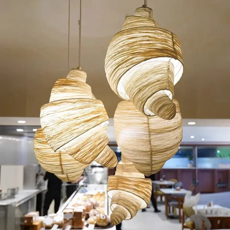 Japanese Staircase Pendant Lamp Creative Personality Art Croissant LED Chandelier