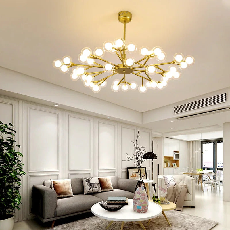 Nordic molecular chandelier G4 bulb ball chandelier