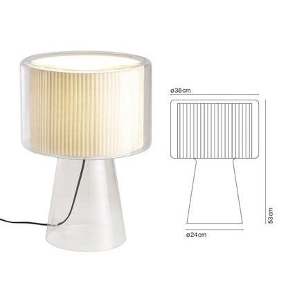 Mercer Glass Led Table Lamp, Postmodern Designer Glass Bedside Table Light, Nordic Bedroom Table Lights For Living Room Sofa