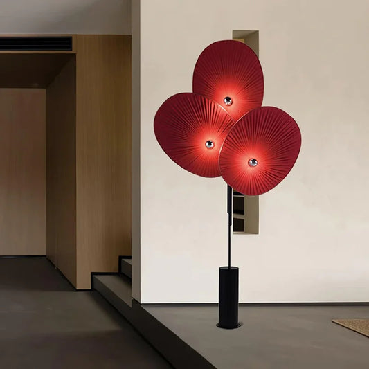Triple Floral Floor Lamp Fan Shaped red lamp Home Living Room couch lamp