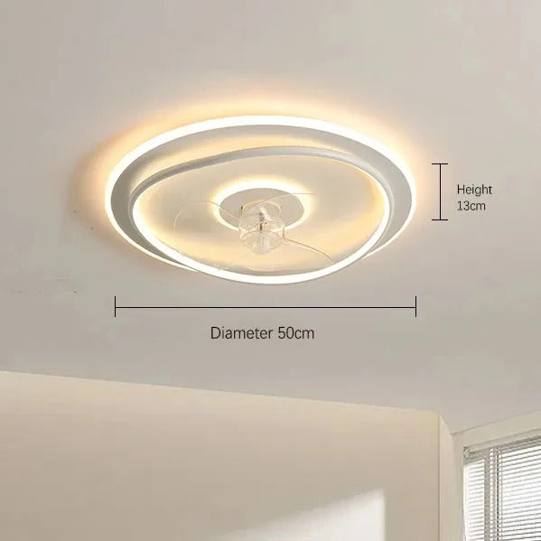 Modern LED Ceiling Fan Light Remote Dimming 6 Levels Silent Living Room lighting