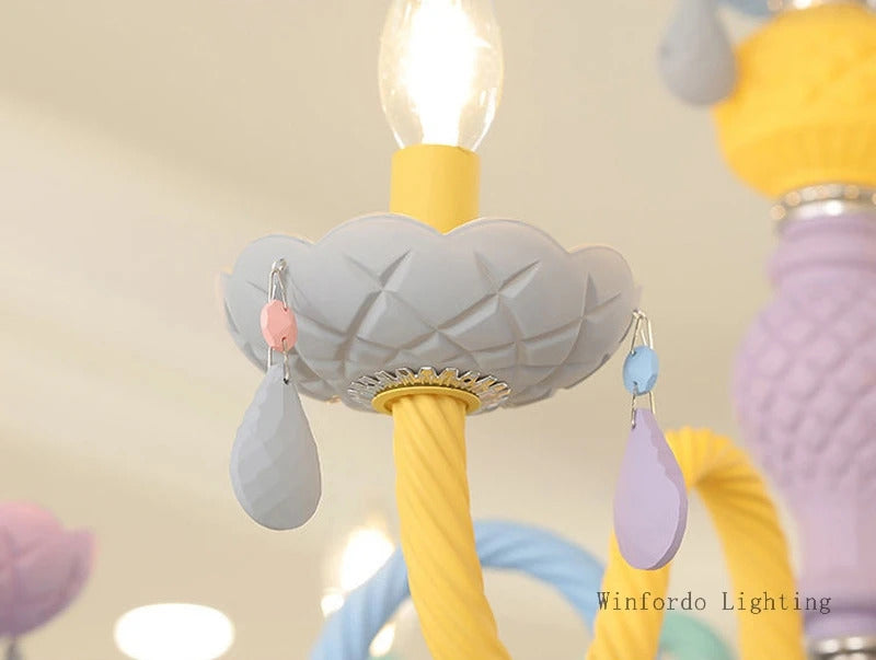European Children rainbow chandelier Bedroom Princess room kawaii light