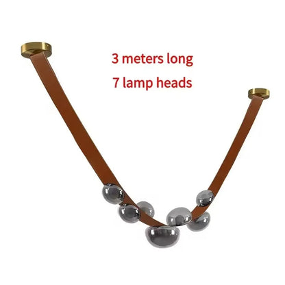 Italian Designer Loft Chandelier Luxury Leather Hanging Pendent Light