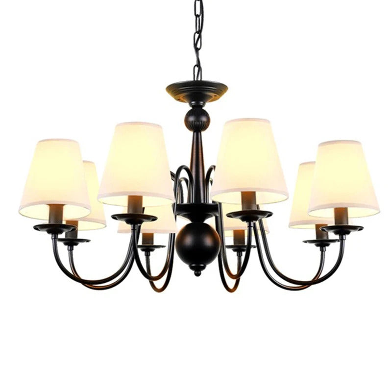 Ameican Black Rustic Chandelier Hotel Salon Hanging Lamp
