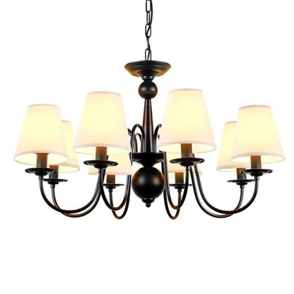 Ameican Black Rustic Chandelier Hotel Salon Hanging Lamp