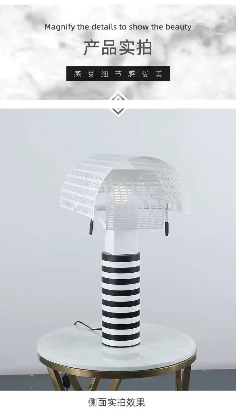 Italian Hot Sales Black White Creative Lamp Children's Bedroom Living Study Room Exhibition Hall LED Stripe Table Lighting