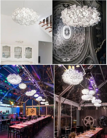 Italian Art Flower Petal Style Pendant light Nordic Clouds Led Chandelier