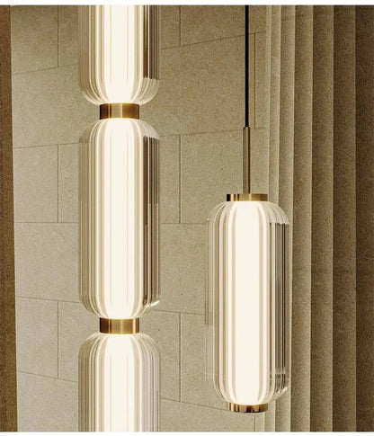 Nordic Glass Chandelier Hotel Living Room Chandelier High-grade Restaurant Staircase Combination Home decor Long Pendant Lights