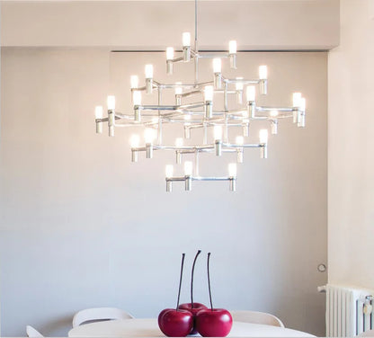 Crown Major Chandelier Nordic Tube Silver Chandelier Modern Led Luxury Chandelier