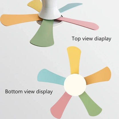 Nordic colorful Ceiling fan light Modern Children bedroom Indoor Ceiling fan lamp