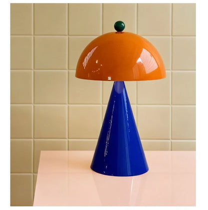 Memphis Mushroom Iron Art LED Table Lamps with Touch Switch USB Charging Desk Lights Living Room Bedroom Office Restaurant Study