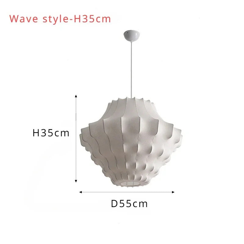 Nordic Silk Led Pendant Lights for Living Dining Room Food Tables Study Bedroom Chandelier Home Decor Hanging Light Fixture