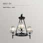 Retro Matte Black Round Metal Led Chandelier Lustre K9 Crystal Shades Pendant Lights Lighting Hanging Lamps Room Decor Fixtures