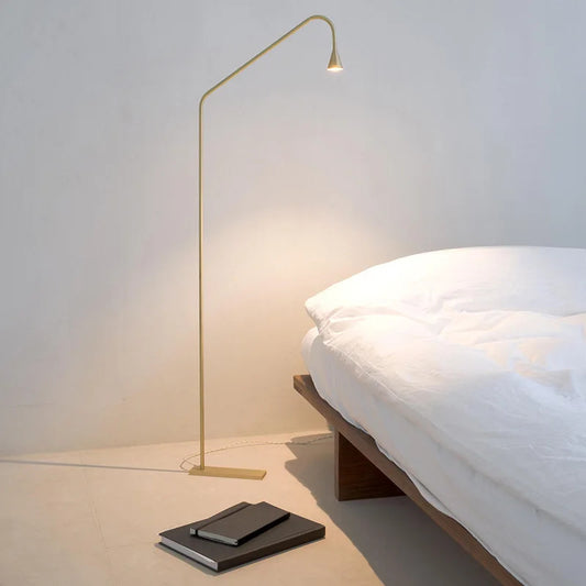 Minimalist Bedroom Bedside Floor Lamp Designer Gold Standing Light