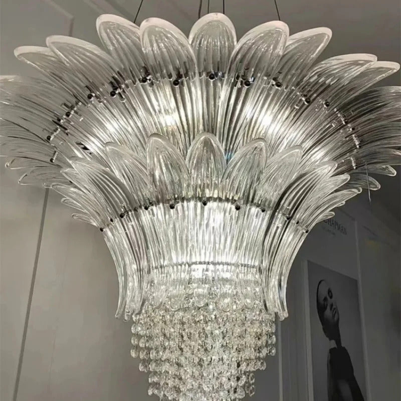 Modern Luxury Crystal Chandelier Hotel Villa Staircase Pendant Lamp