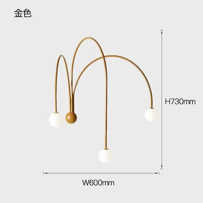 Postmodern geometric chandelier Red Glass Ball minimalist lamp