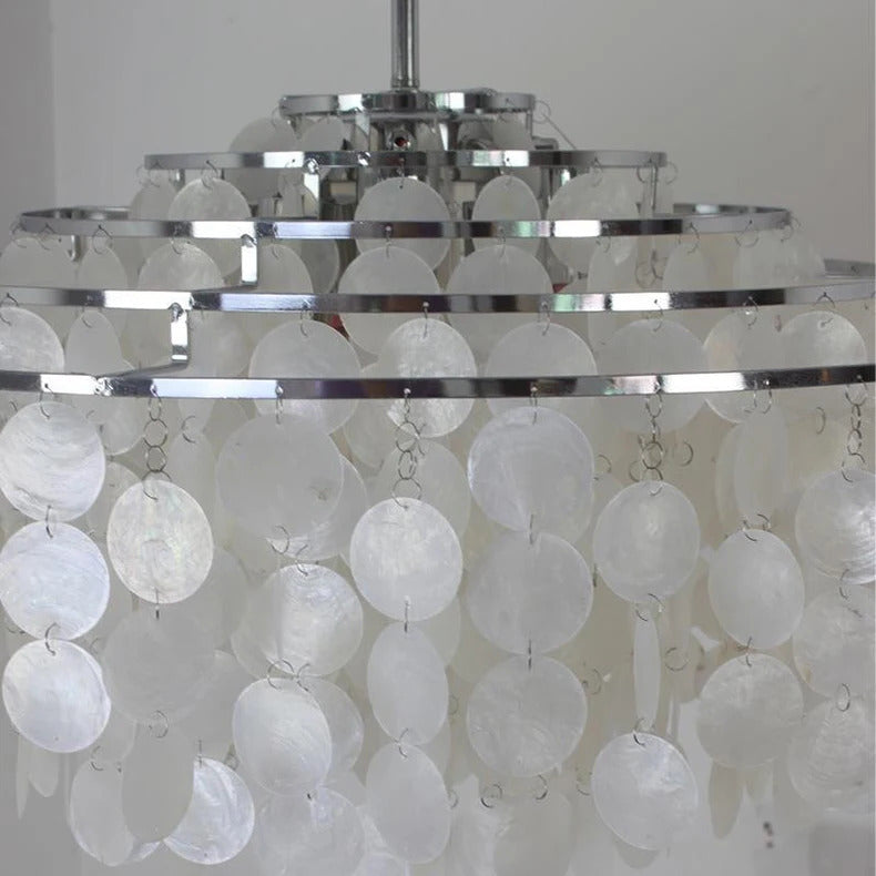 Real Shell Pendant Lights Gold Chrome Metal Romantic Beautiful Hanging Lamp Euphonious Voice E27 For Foyer Bedroom Dining Room