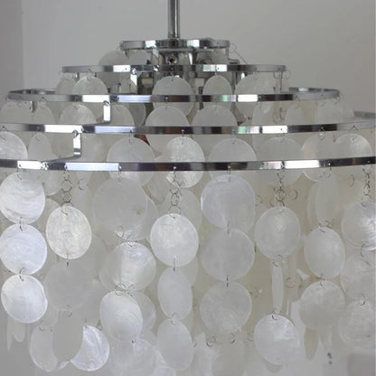 Real Shell Pendant Lights Gold Chrome Metal Romantic Beautiful Hanging Lamp Euphonious Voice E27 For Foyer Bedroom Dining Room