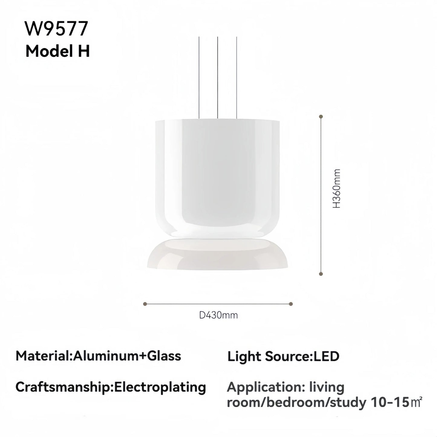 Pablo White Glass Shade Pendant Lights Desinger Nordic Led Bedside Lamp