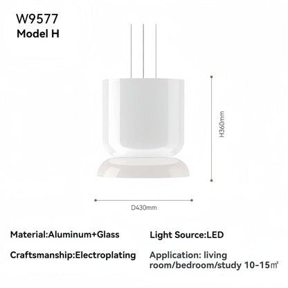 Pablo White Glass Shade Pendant Lights Desinger Nordic Led Bedside Lamp
