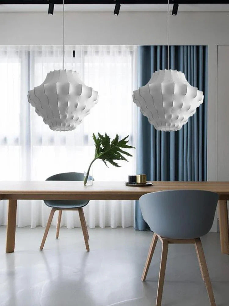 Nordic Silk Led Pendant Lights for Living Dining Room Food Tables Study Bedroom Chandelier Home Decor Hanging Light Fixture