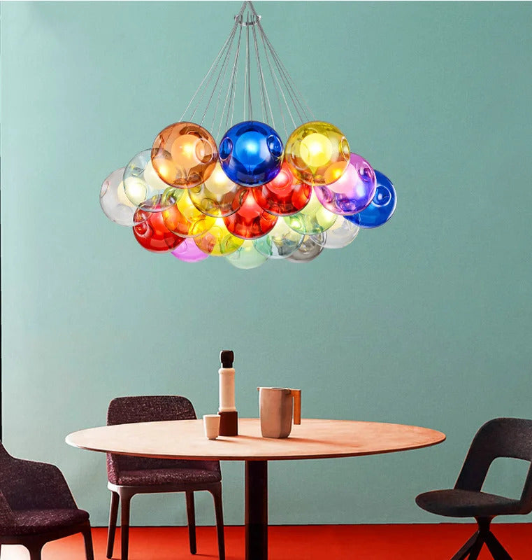 Nordic LED Bubble Lamp Chandelier Modern Clear Glass Ball Suspension Lamp
