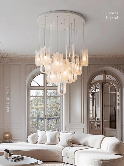 Nordic Cream Style Glass Pendant Lamp Luxury stair chandelier