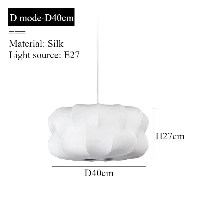 Japanese pendant light white design minimalist lamp Silk Cloth Light