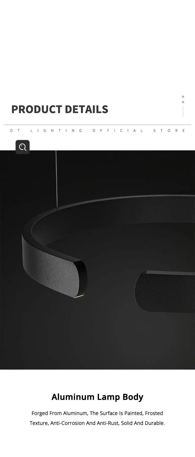 Nordic Led Ring Chandelier Modern Design Rose Gold Black White and Gold Lamp