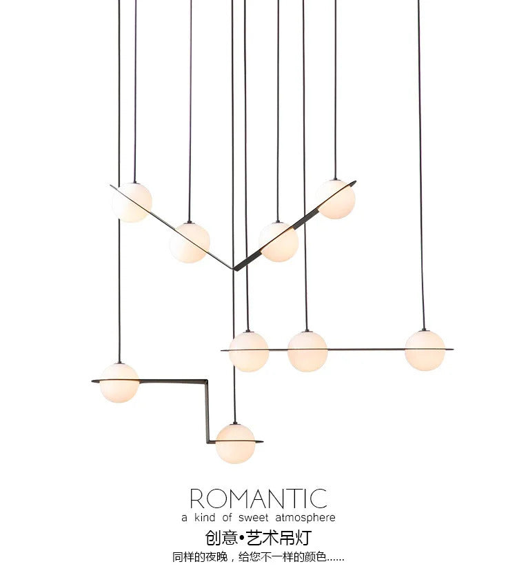 Laurent Collection Nordic glass ball pendant light art led geometric lamp