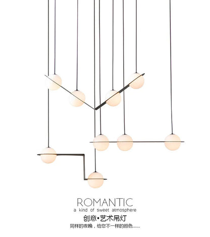 Laurent Collection Nordic glass ball pendant light art led geometric lamp