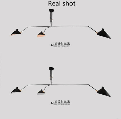 Mouille Ceiling Lamp Nordic Spider Pendant Light Multi 3/6heads for Living Room Bedroom Black Luminaire Home Decor