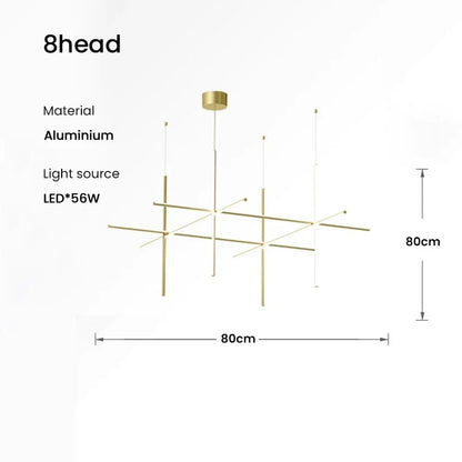 Coordinates Chandelier Modern LED Linear Ceiling Chandelier